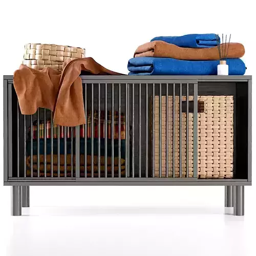 Oak bathroom bench PILPAO LA REDOUTE 3D model