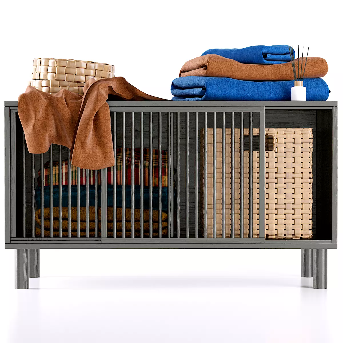 Oak bathroom bench PILPAO LA REDOUTE 3D model_0