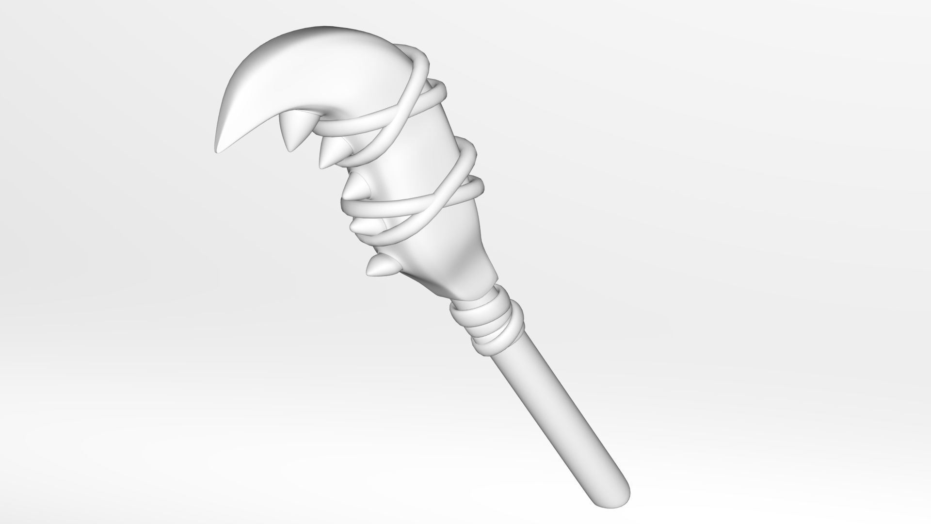 weopon wooden wand Low-poly 3D model_3