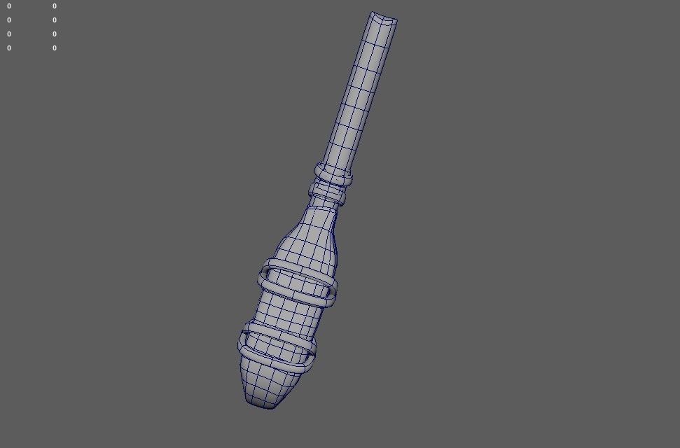 weopon wooden wand Low-poly 3D model_9