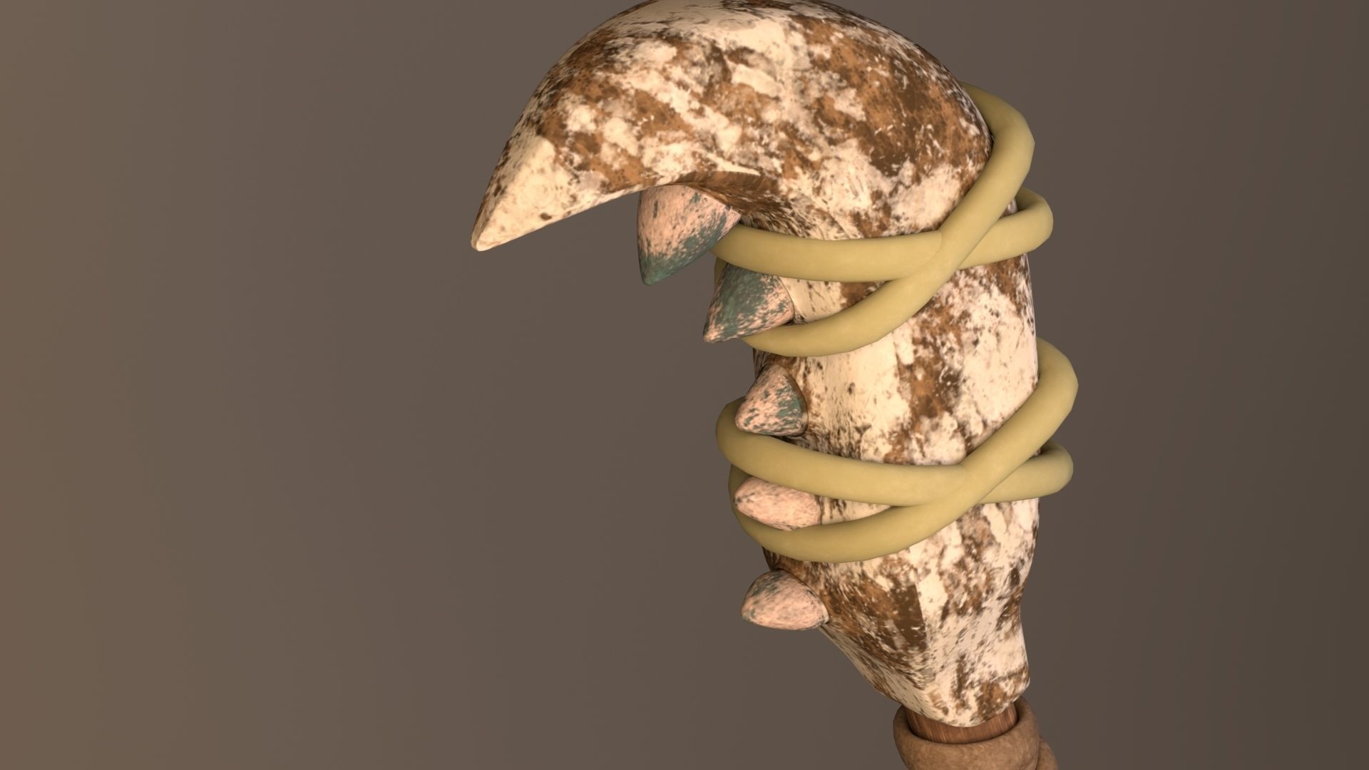 weopon wooden wand Low-poly 3D model_2