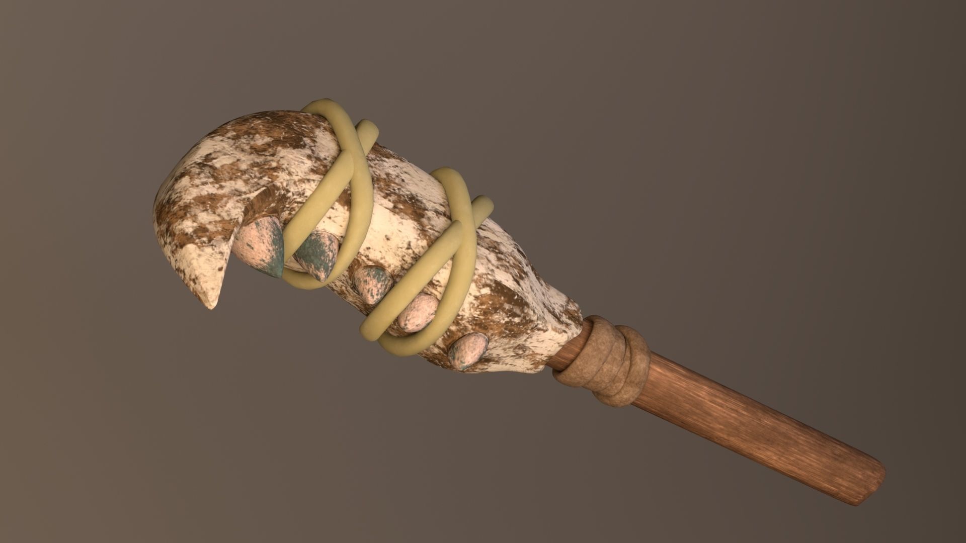 weopon wooden wand Low-poly 3D model_1