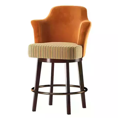 BarStool bar stool with orange upholstered seat