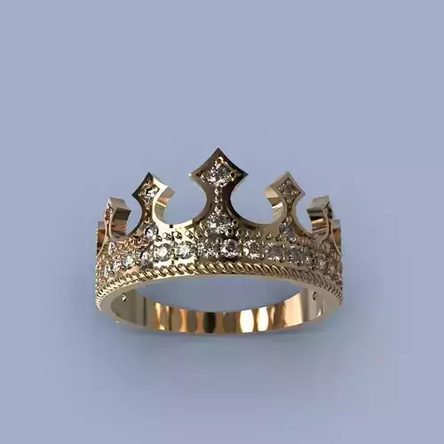 Designer crown ring with diamonds
