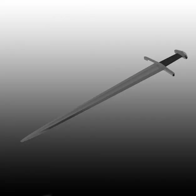 Frankish sword Viking age Low-poly 3D model_0