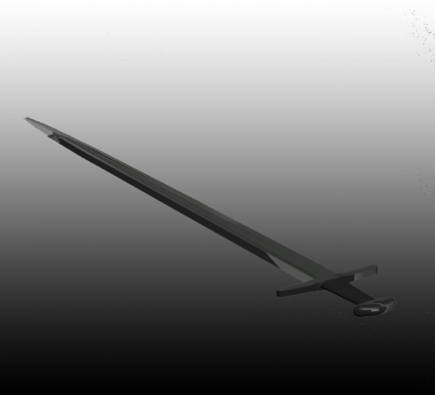 Frankish sword Viking age Low-poly 3D model_2