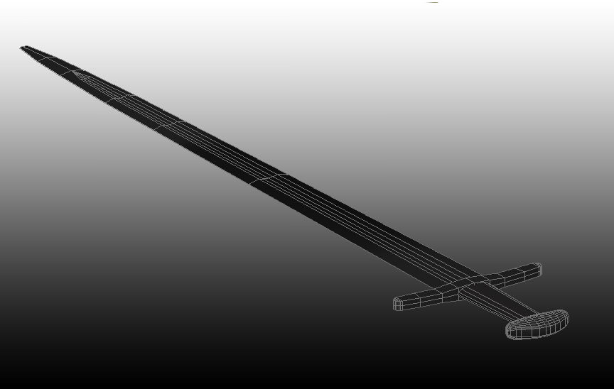 Frankish sword Viking age Low-poly 3D model_4