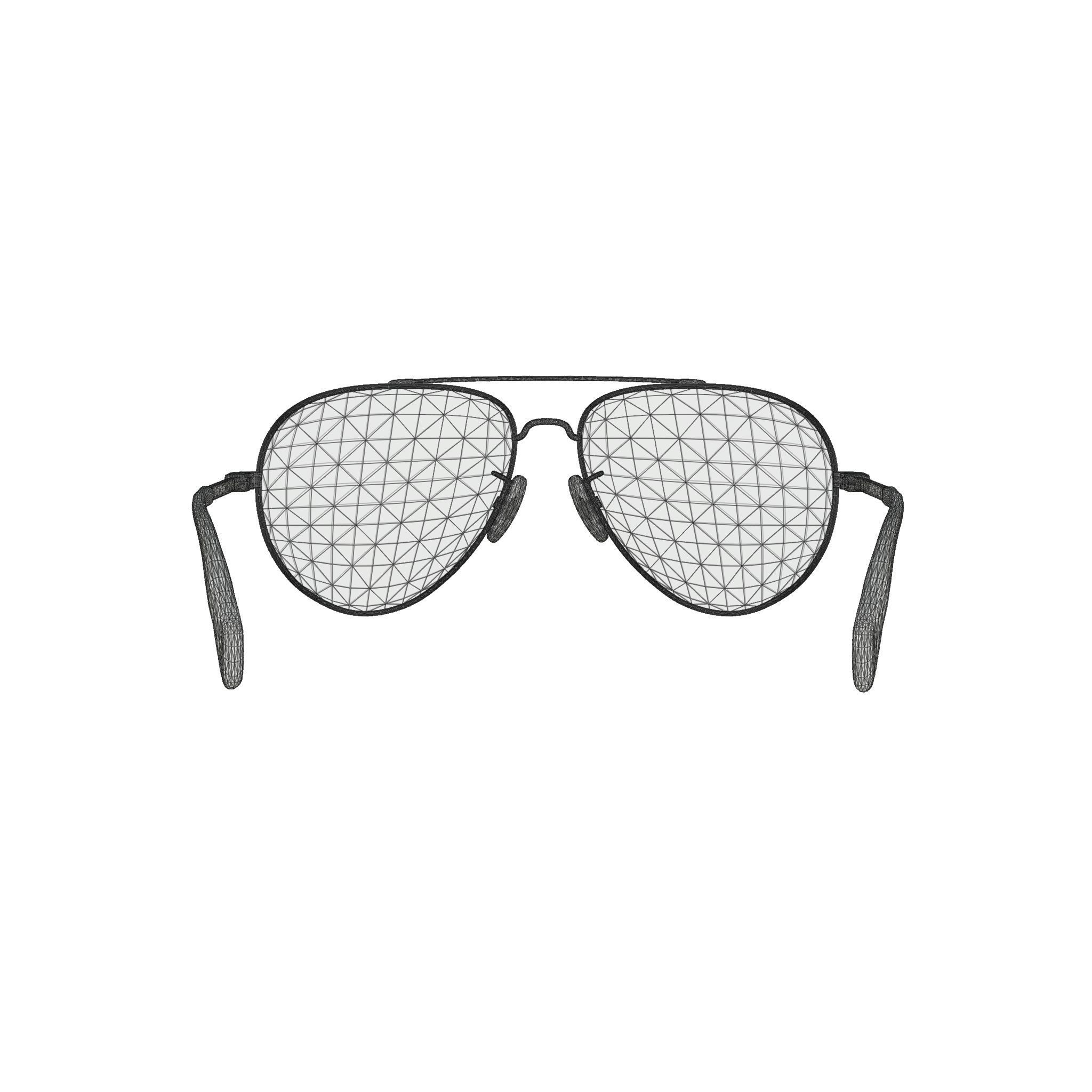 David Beckham - DB7013 Glasses Low-poly 3D model_5