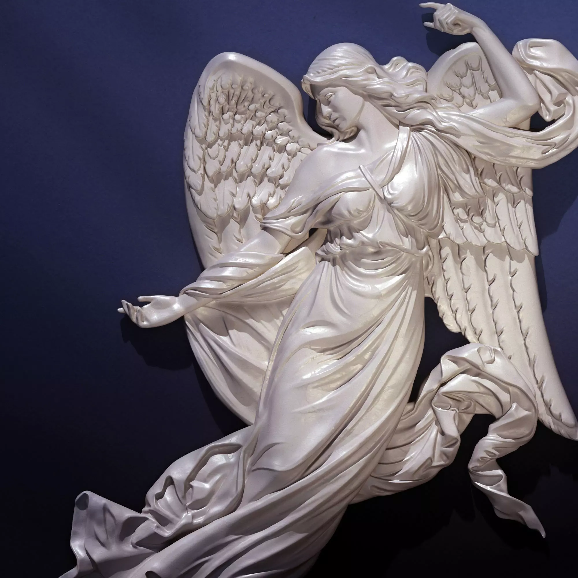 Angel relief 3D print model_0