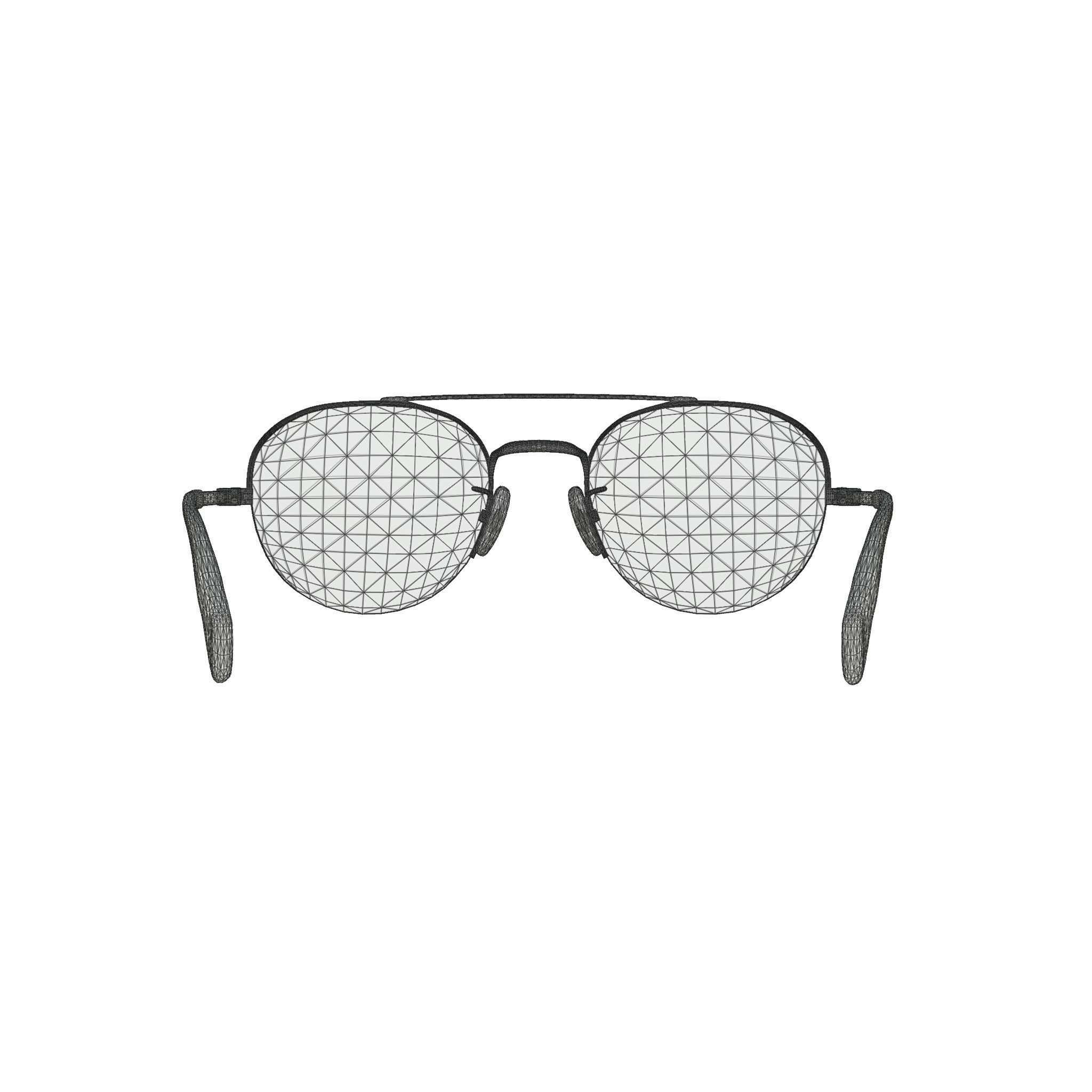 David Beckham - DB7014 Glasses Low-poly 3D model_5