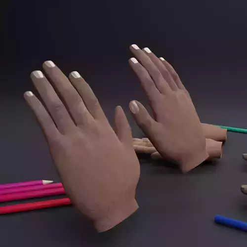 Hand Low poly High poly hand Textured hand 3D model