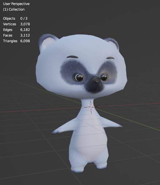 baby bear character Low-poly 3D model_1