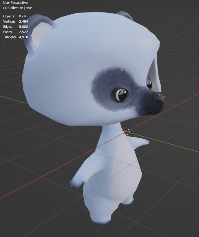 baby bear character Low-poly 3D model_2