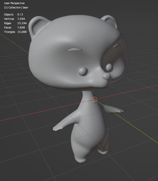 baby bear character Low-poly 3D model_4