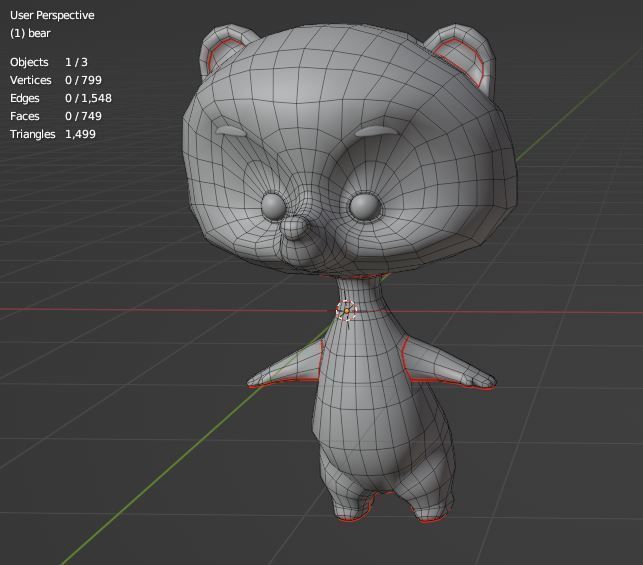 baby bear character Low-poly 3D model_3