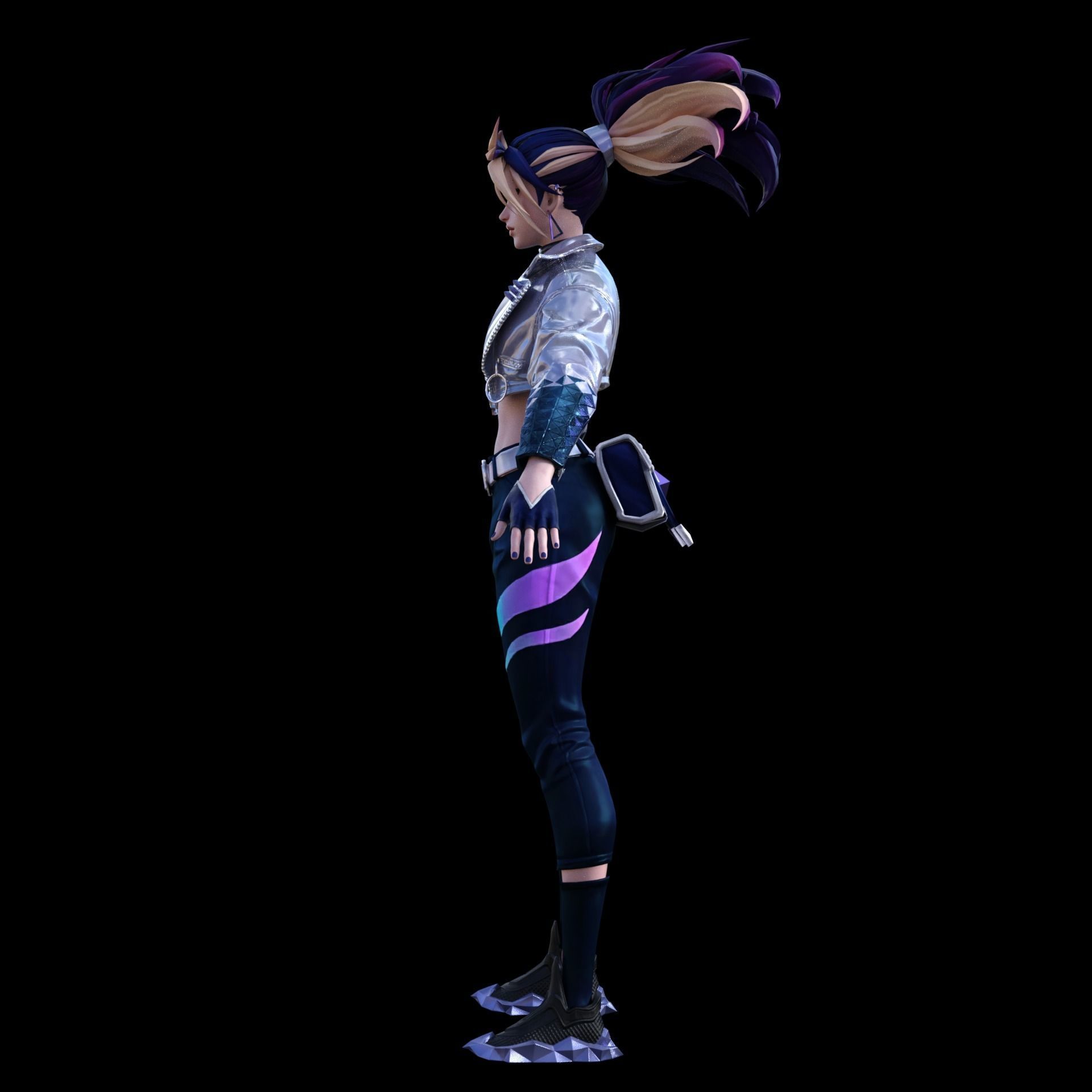 League of Legends - KDA ALL OUT Akali RIGGED 3D model_2