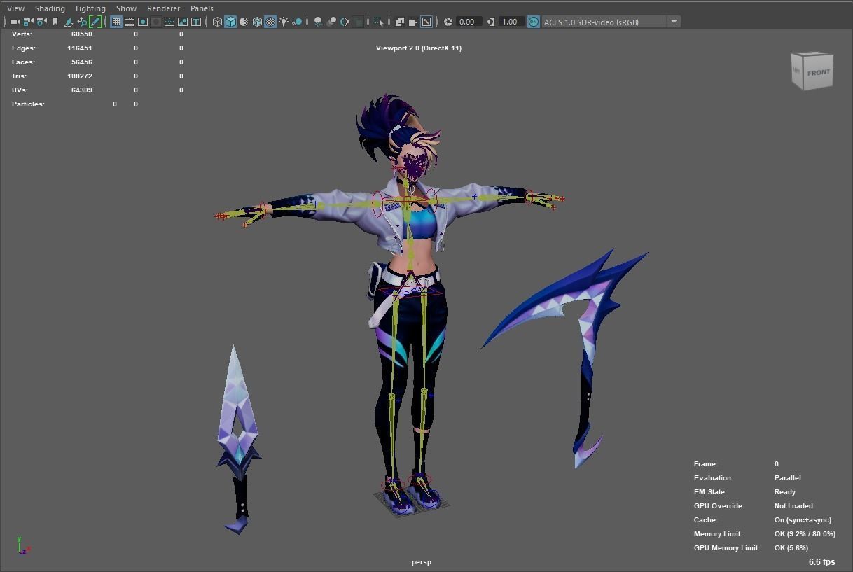 League of Legends - KDA ALL OUT Akali RIGGED 3D model_6
