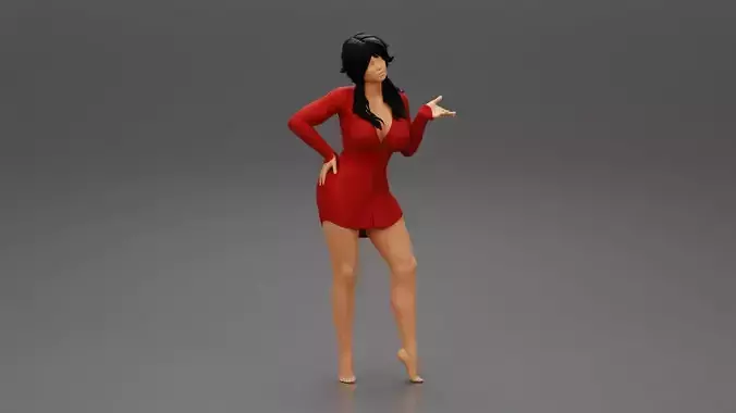 Lovely woman with open long shirt