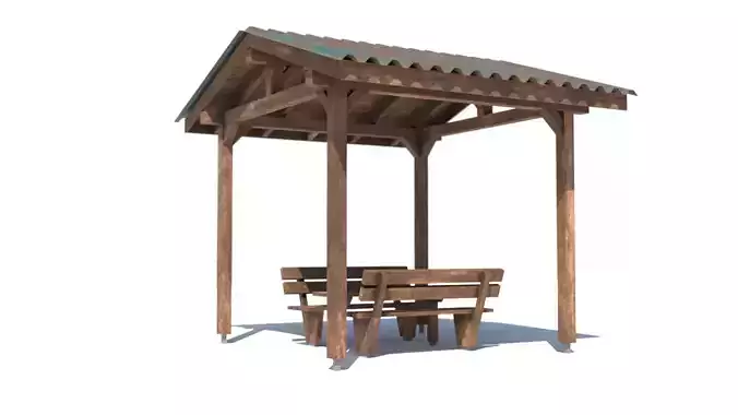 Stunning 3D Wooden Gazebo with Table and Bench
