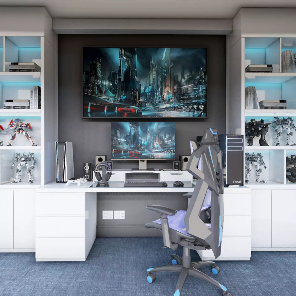 Gaming Computer Desk 3D model | CGTrader