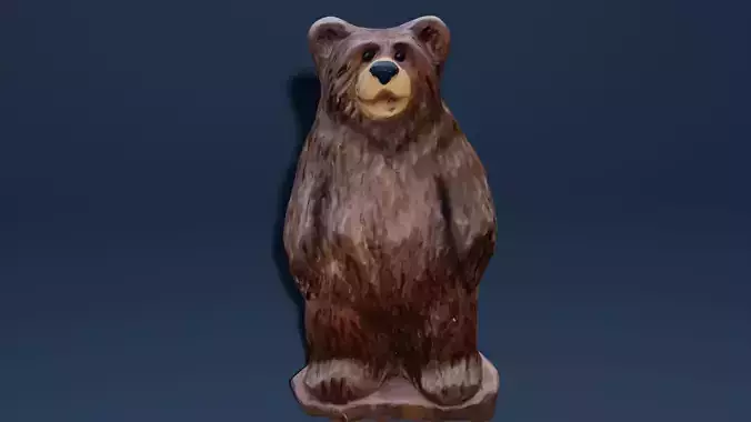 Wooden Bear Carving Photoscan