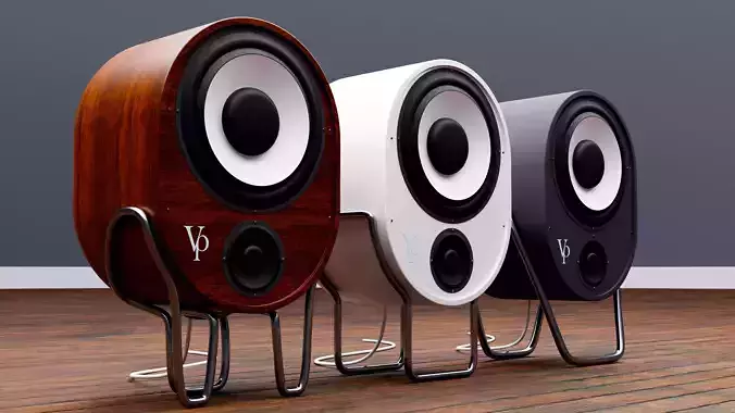 Speakers three 3D model