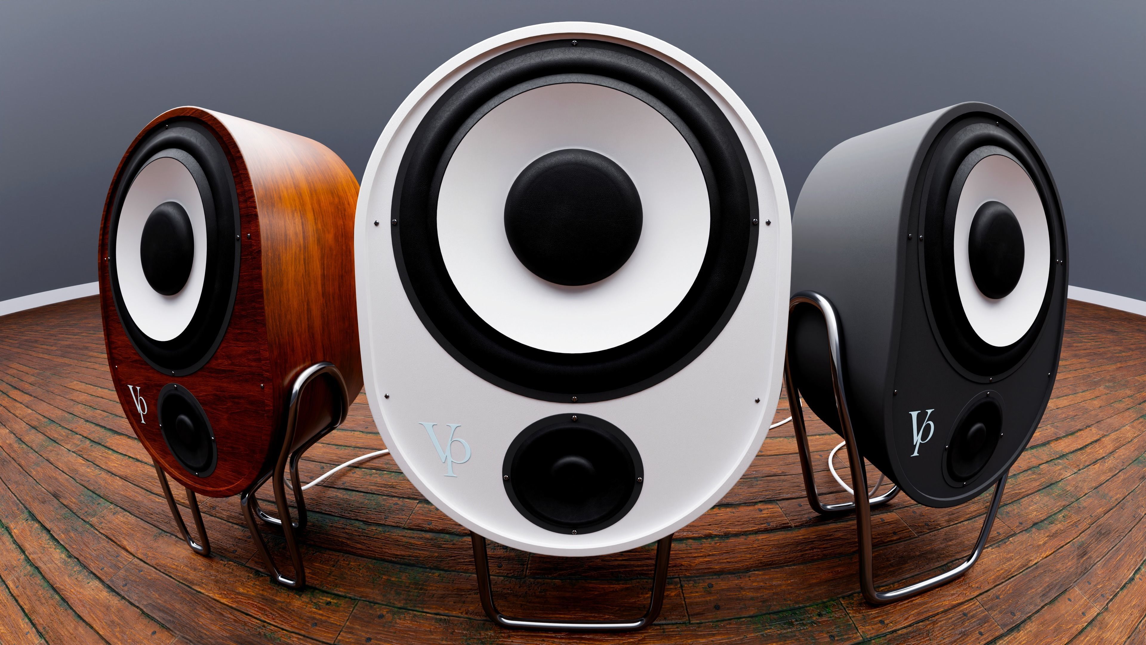 Speakers three 3D model_4