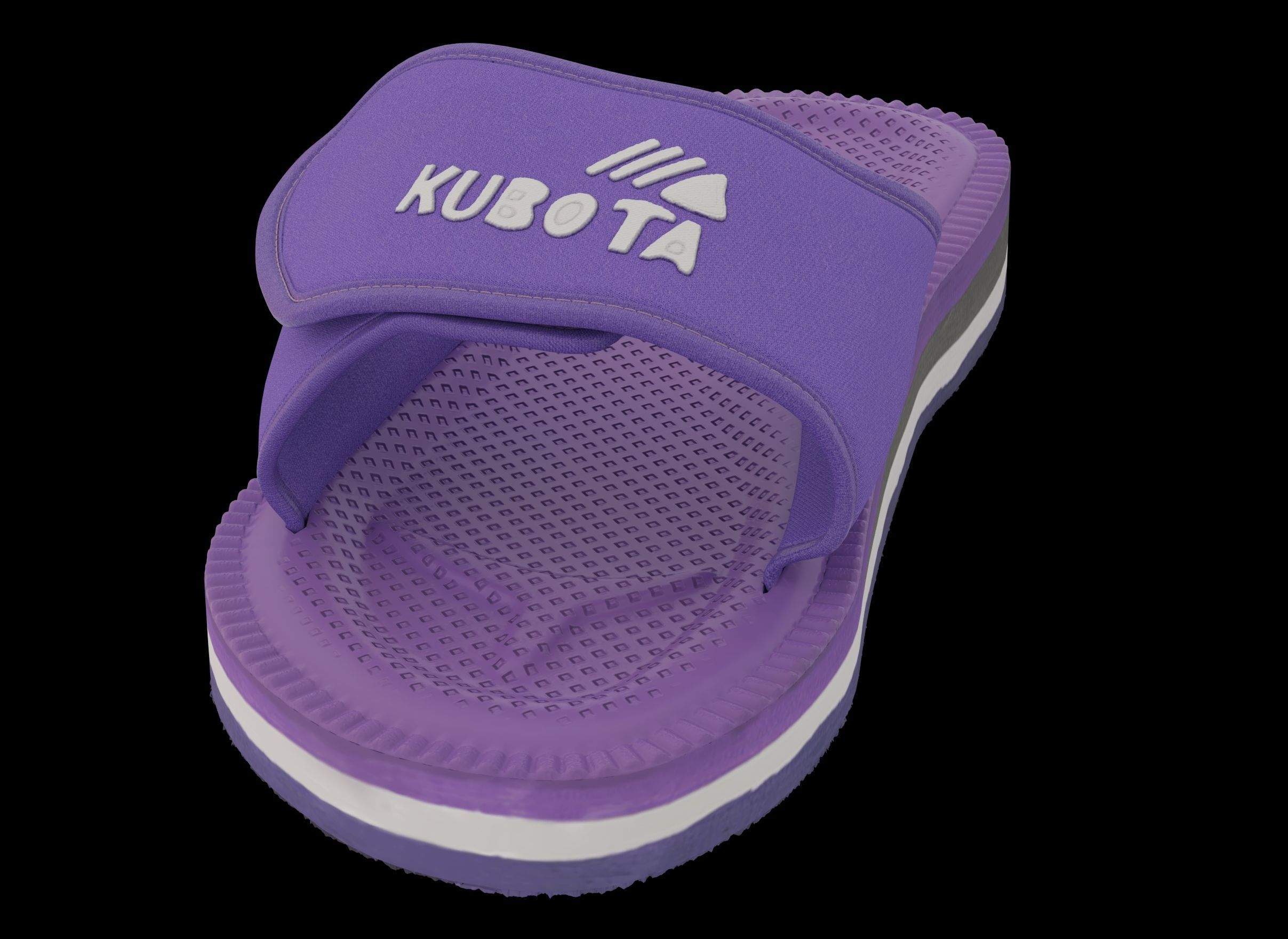 Purple flip flop 3D model 3D model_3