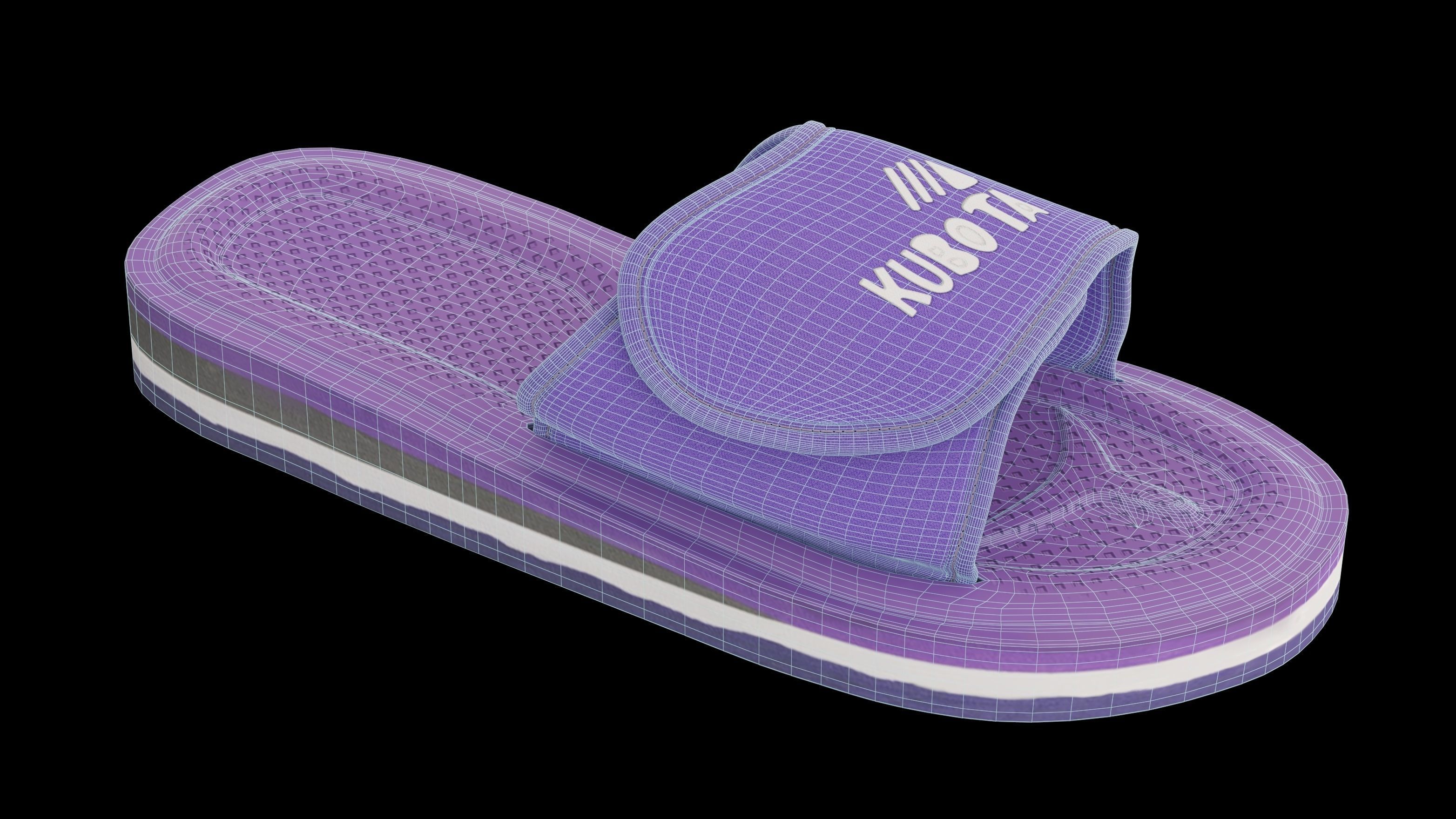 Purple flip flop 3D model 3D model_1