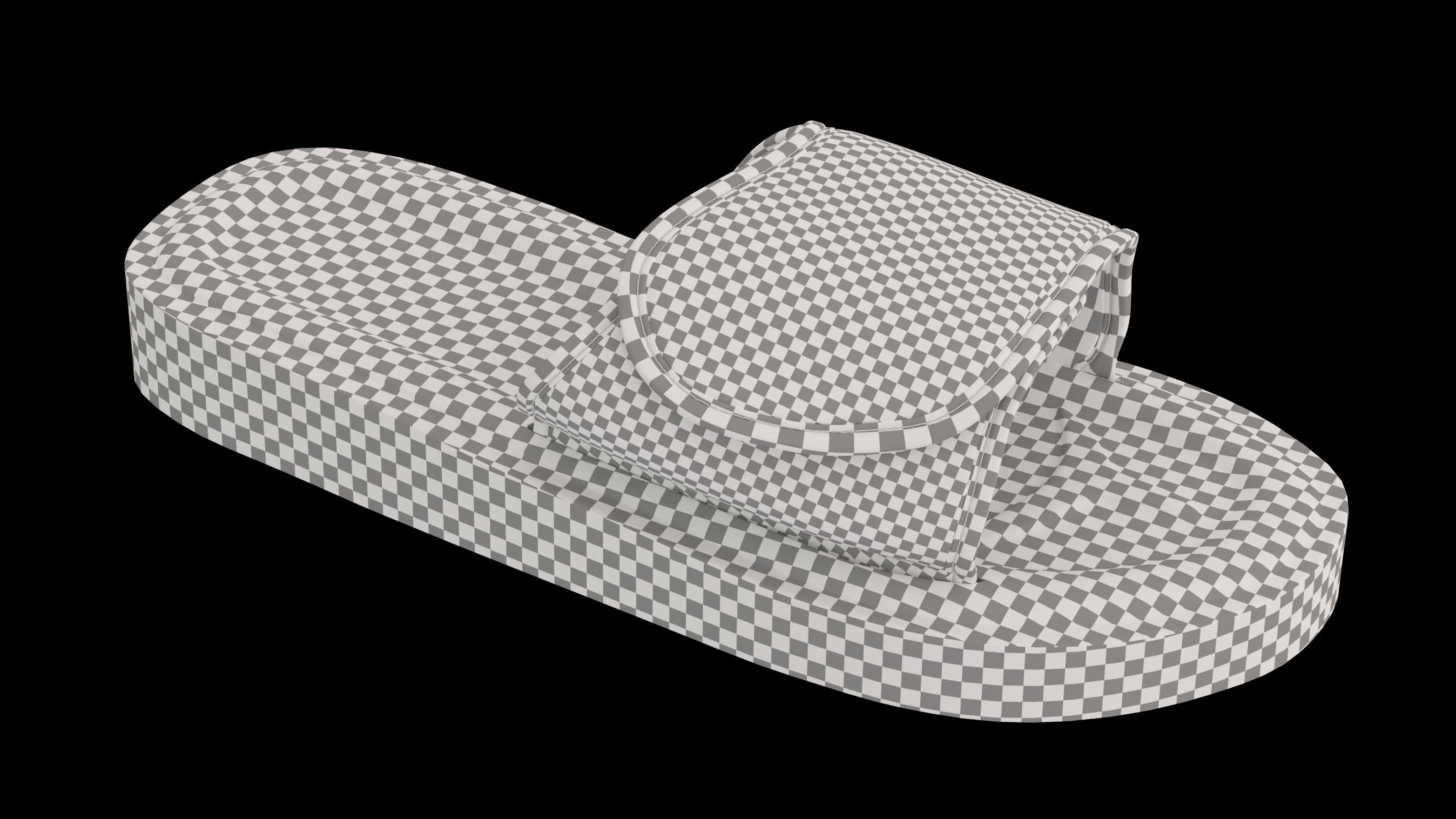 Purple flip flop 3D model 3D model_4