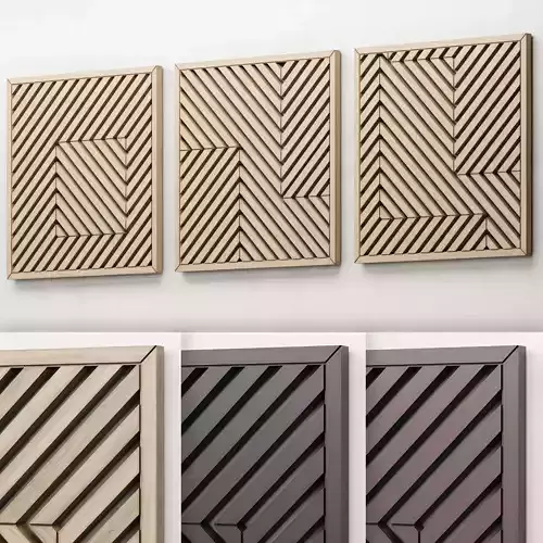 Large Geometric Wooden Wall Hanging Set