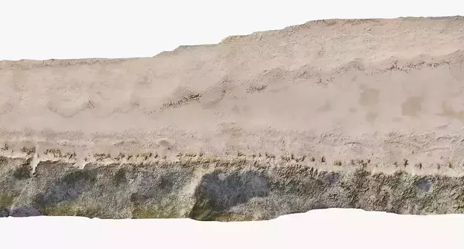 Large Sand Beach PRB Scan Low-poly 3D model