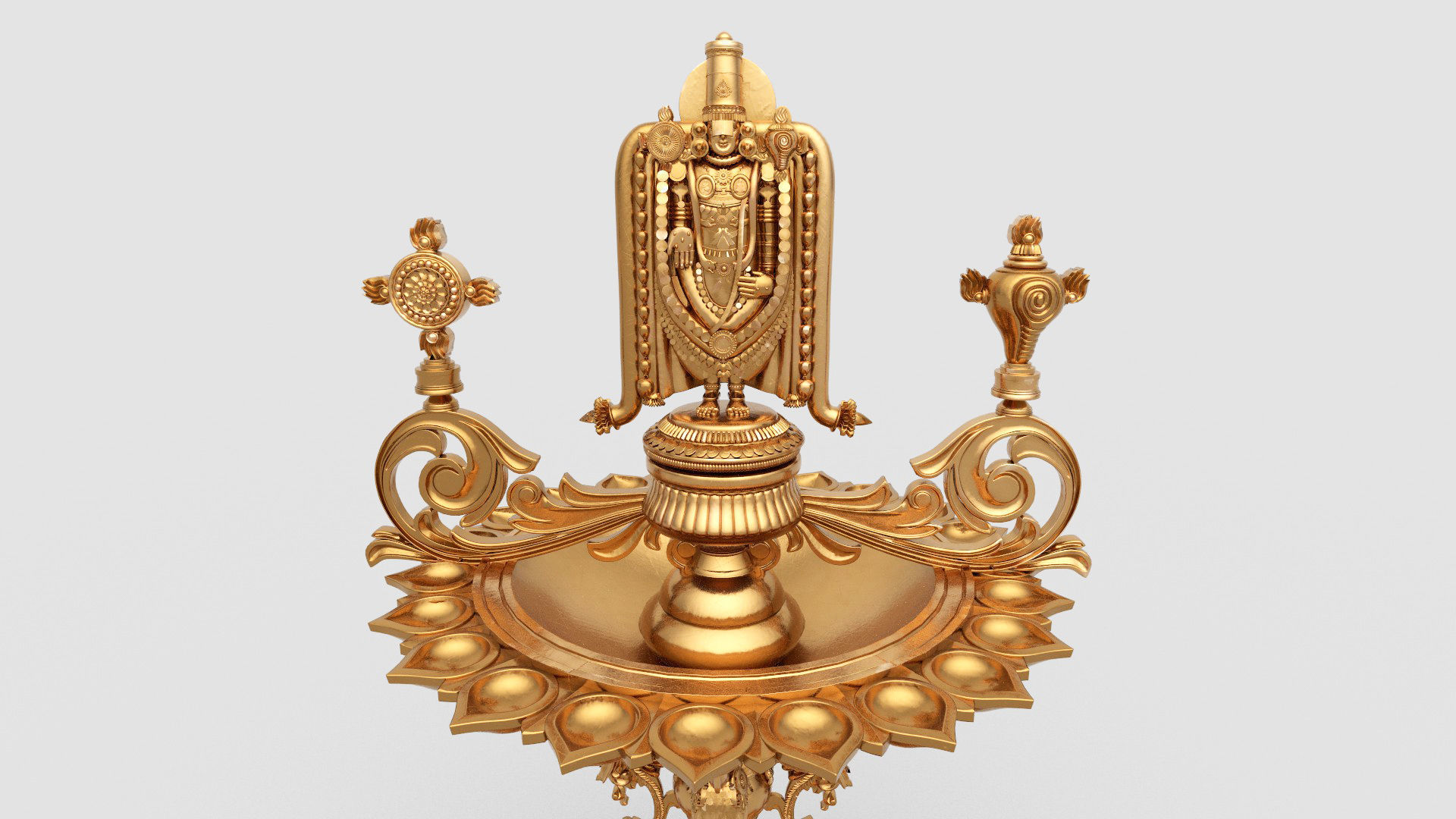 oil lamp balaji venkateswara  3D model_10