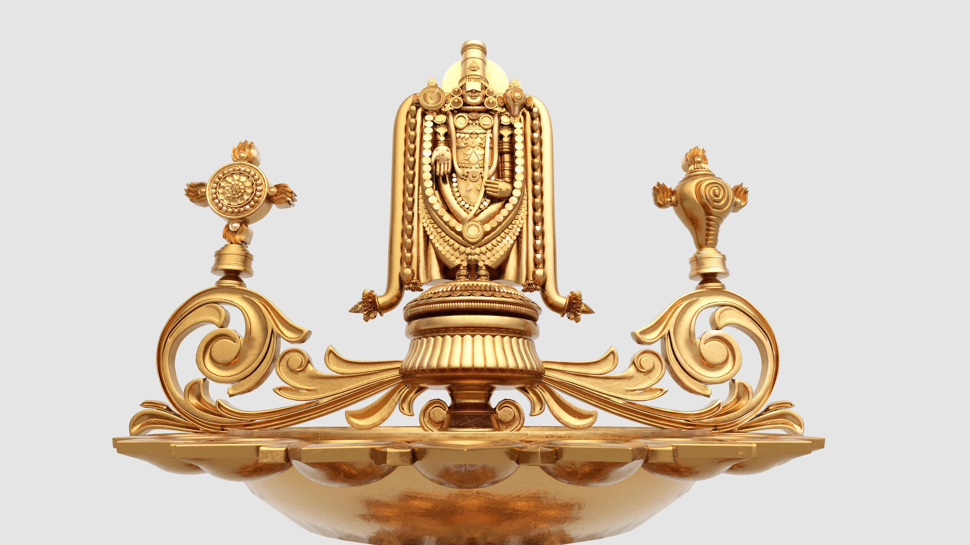 oil lamp balaji venkateswara  3D model_14
