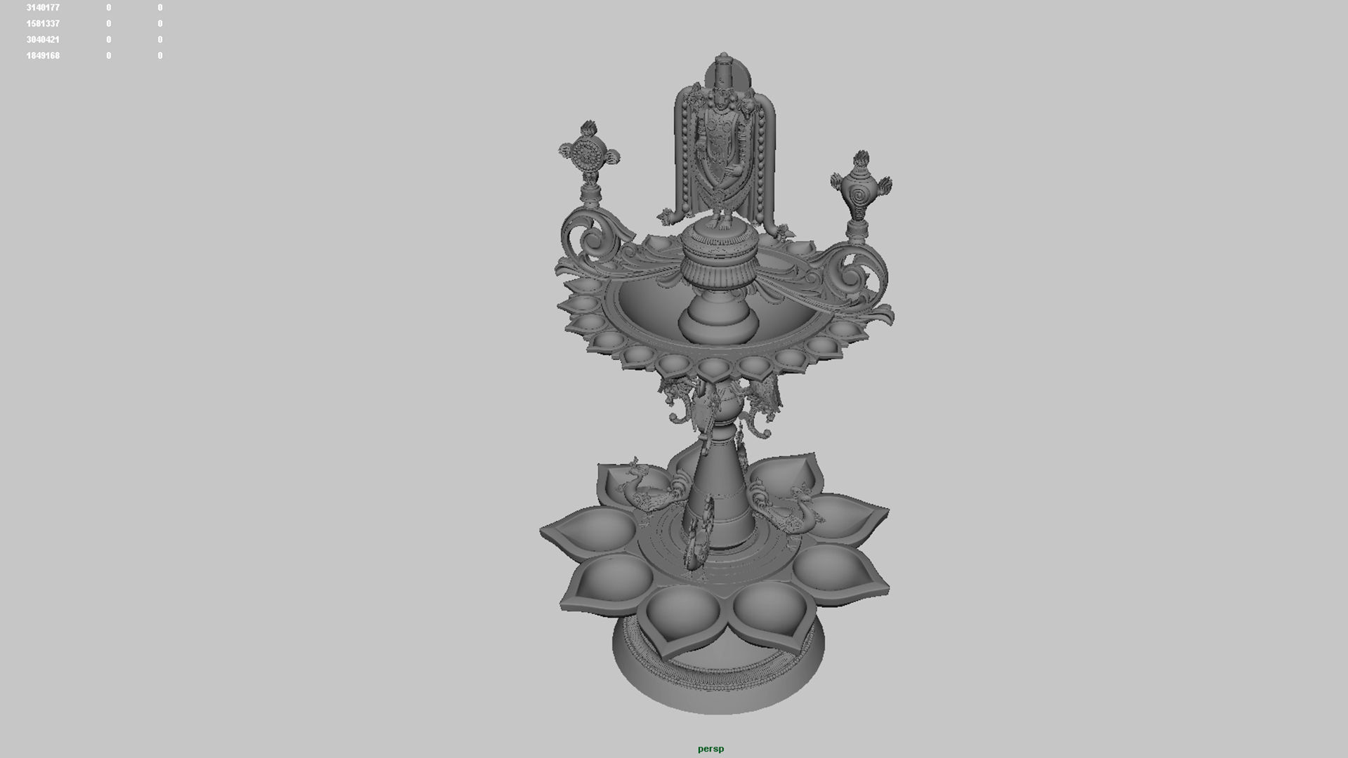 oil lamp balaji venkateswara  3D model_5