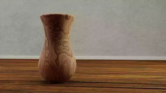 Decorative Wood  Vase Model