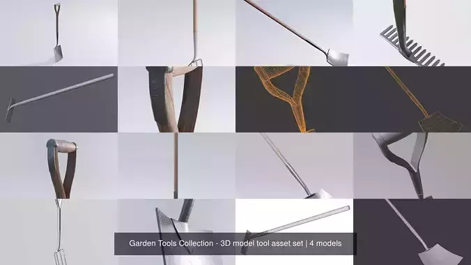 Garden Tools Collection - 3D model tool asset set