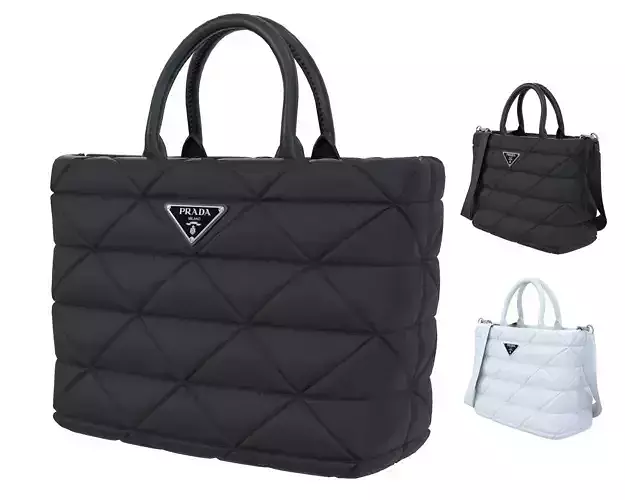 Prada Small Re-Nylon Padded Tote Bag Low-poly 3D model
