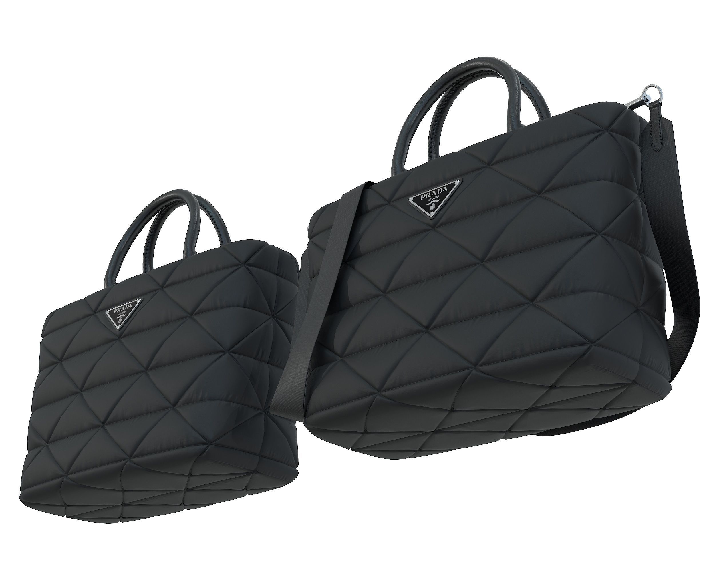 Prada Small Re-Nylon Padded Tote Bag Low-poly 3D model_3
