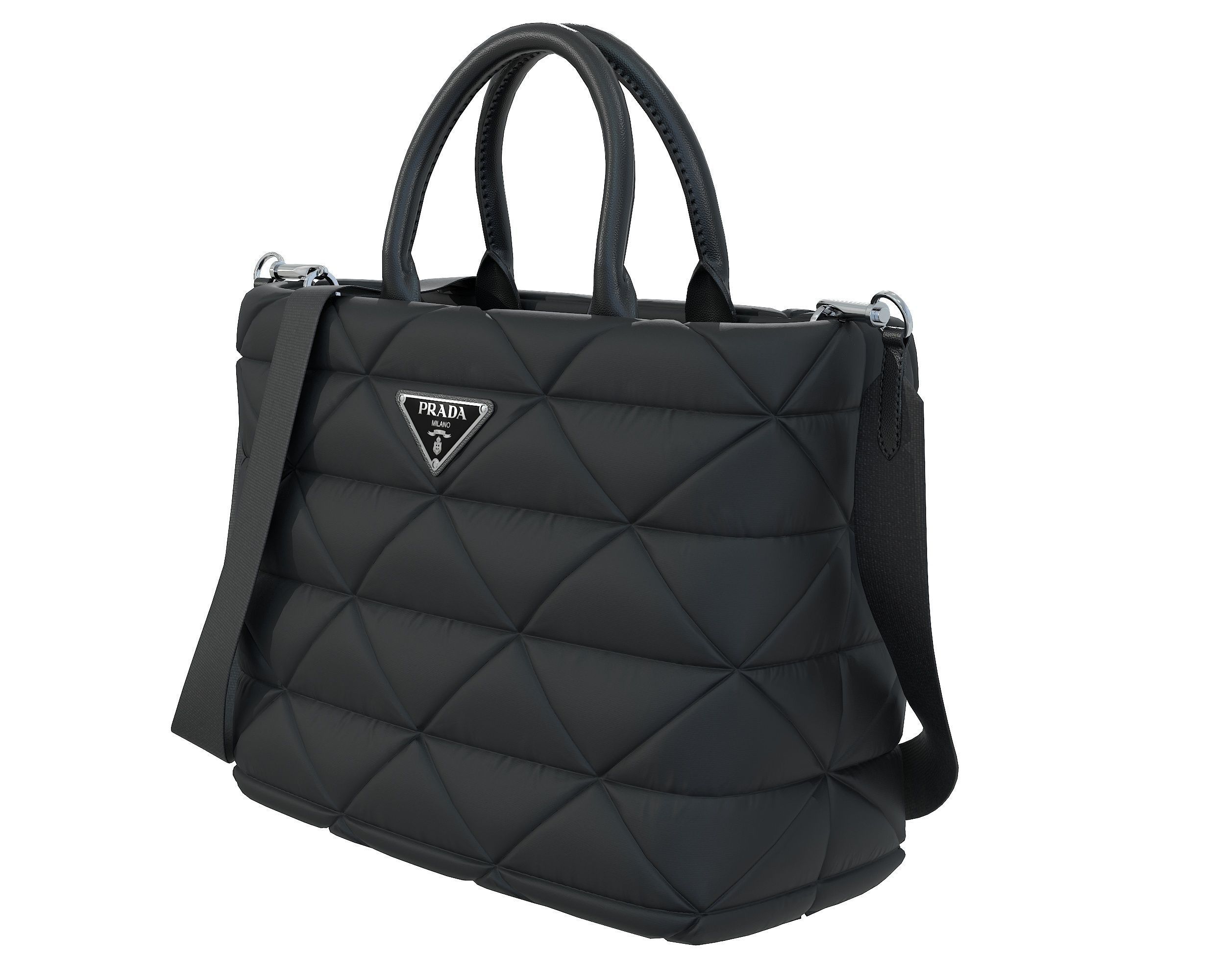 Prada Small Re-Nylon Padded Tote Bag Low-poly 3D model_10