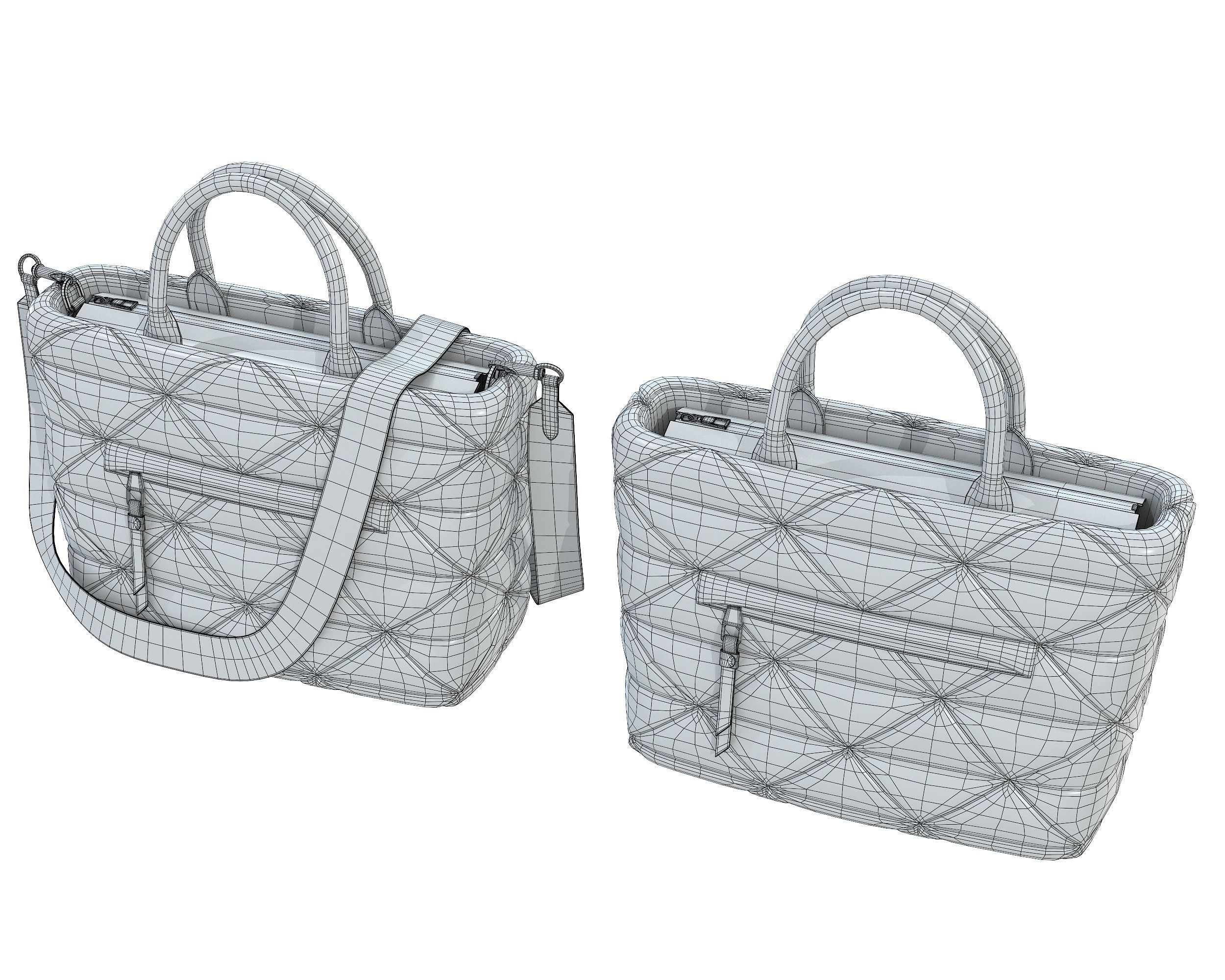 Prada Small Re-Nylon Padded Tote Bag Low-poly 3D model_12