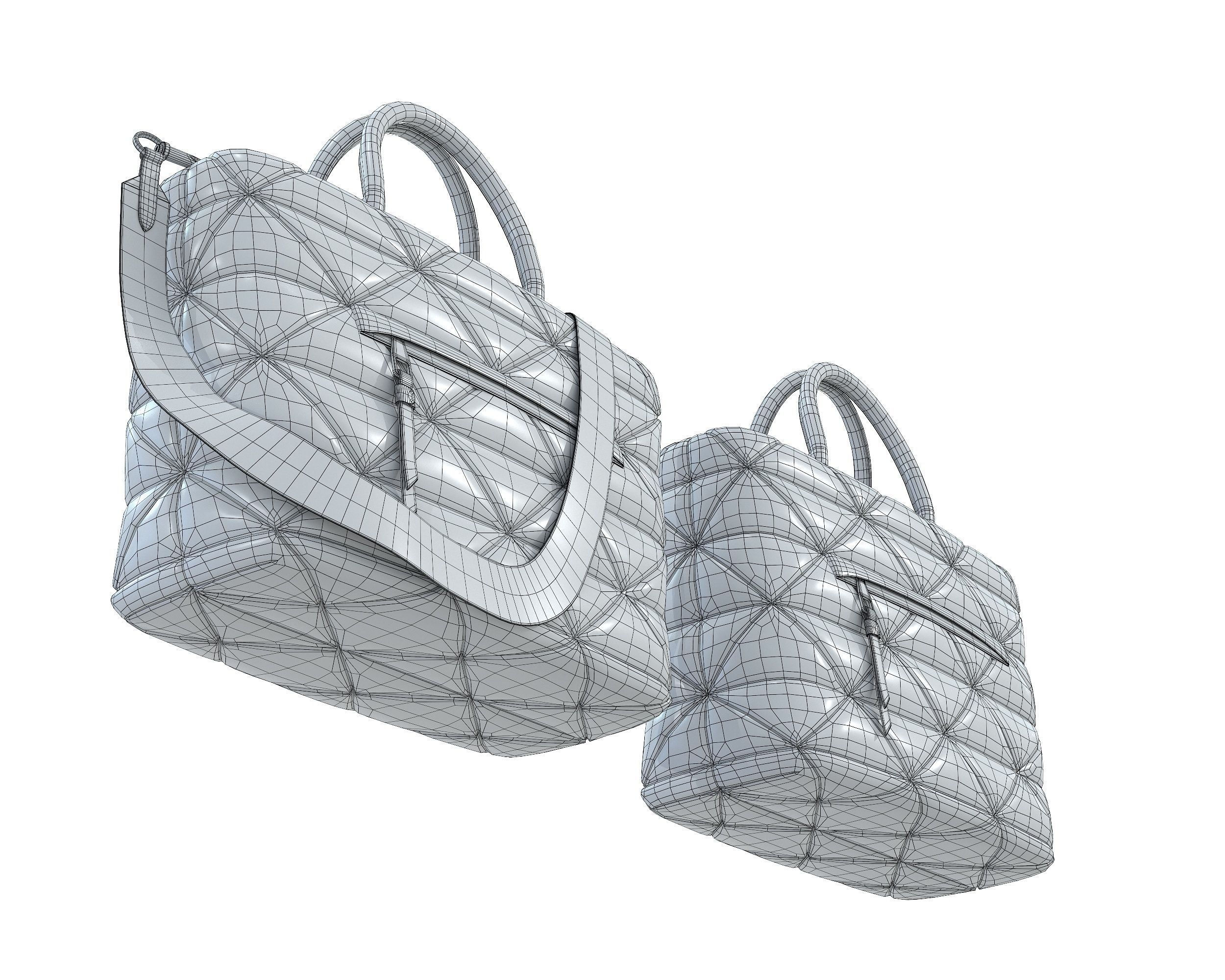 Prada Small Re-Nylon Padded Tote Bag Low-poly 3D model_13