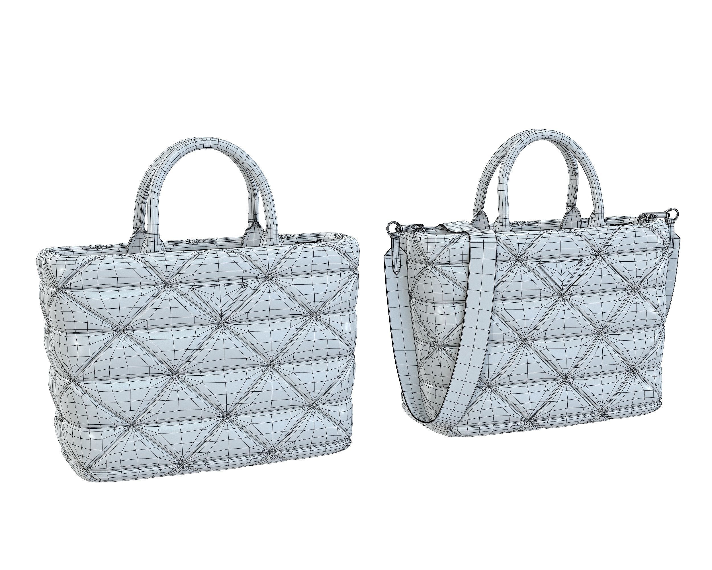Prada Small Re-Nylon Padded Tote Bag Low-poly 3D model_11