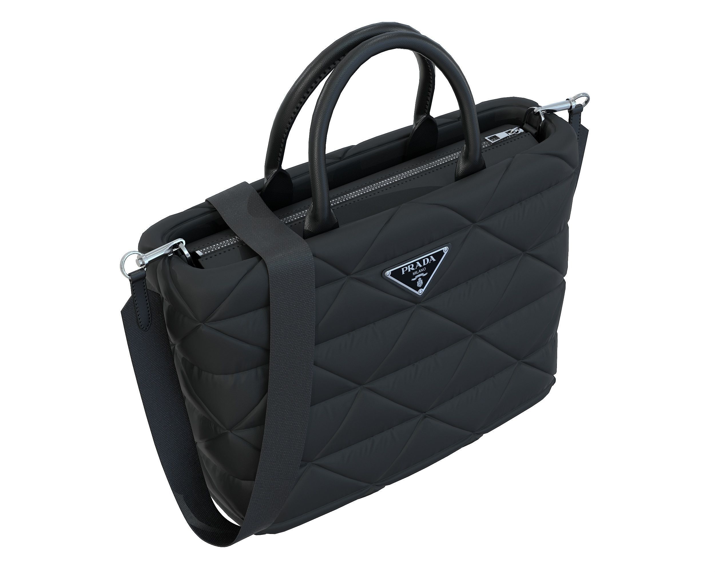 Prada Small Re-Nylon Padded Tote Bag Low-poly 3D model_9