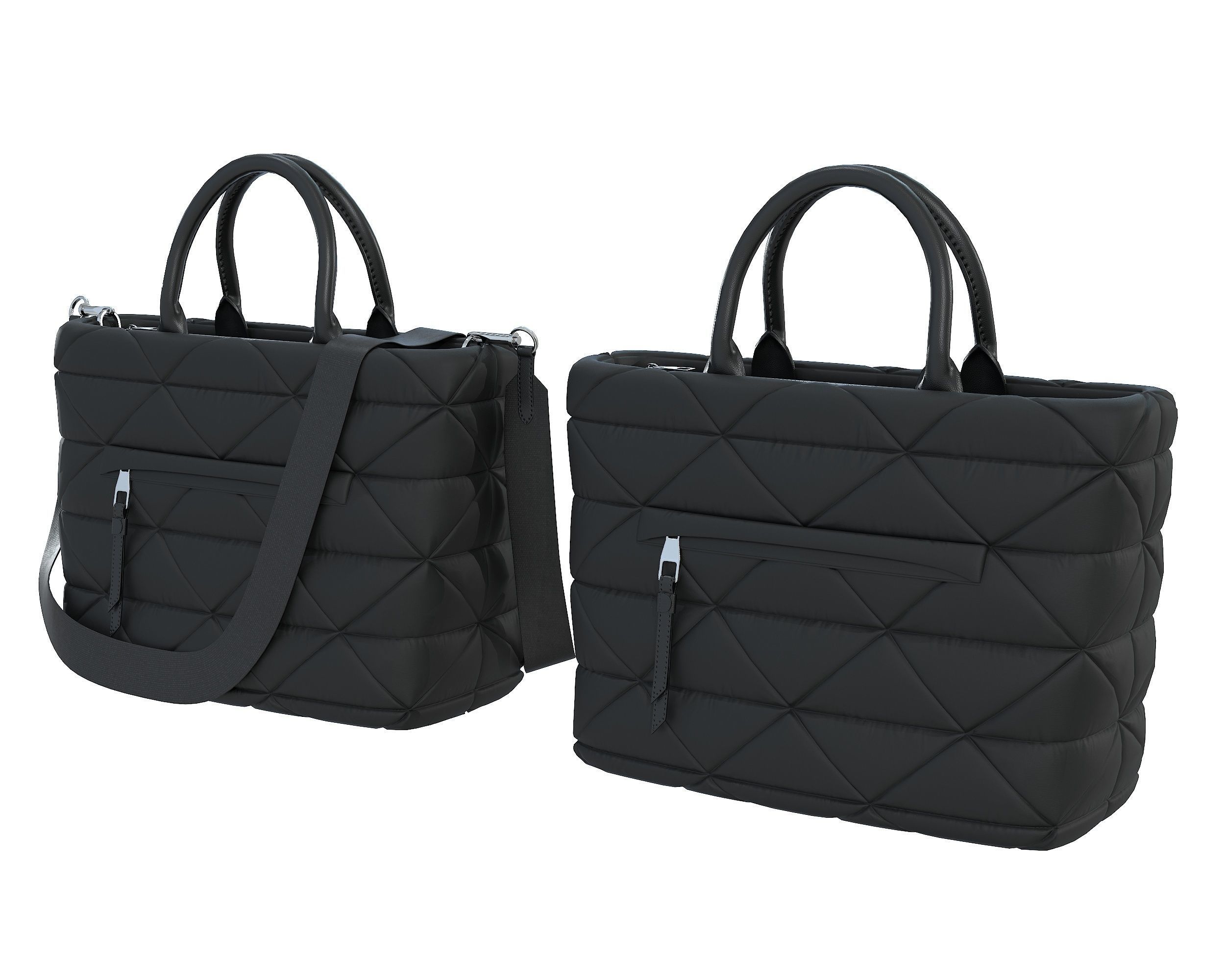 Prada Small Re-Nylon Padded Tote Bag Low-poly 3D model_4