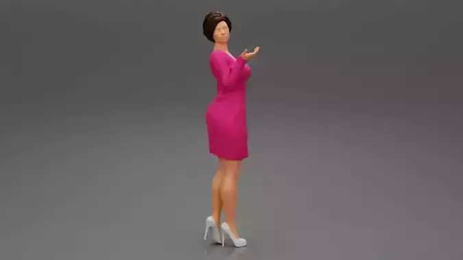 Fashion Portrait Of Beautiful Woman In Elegant Dress