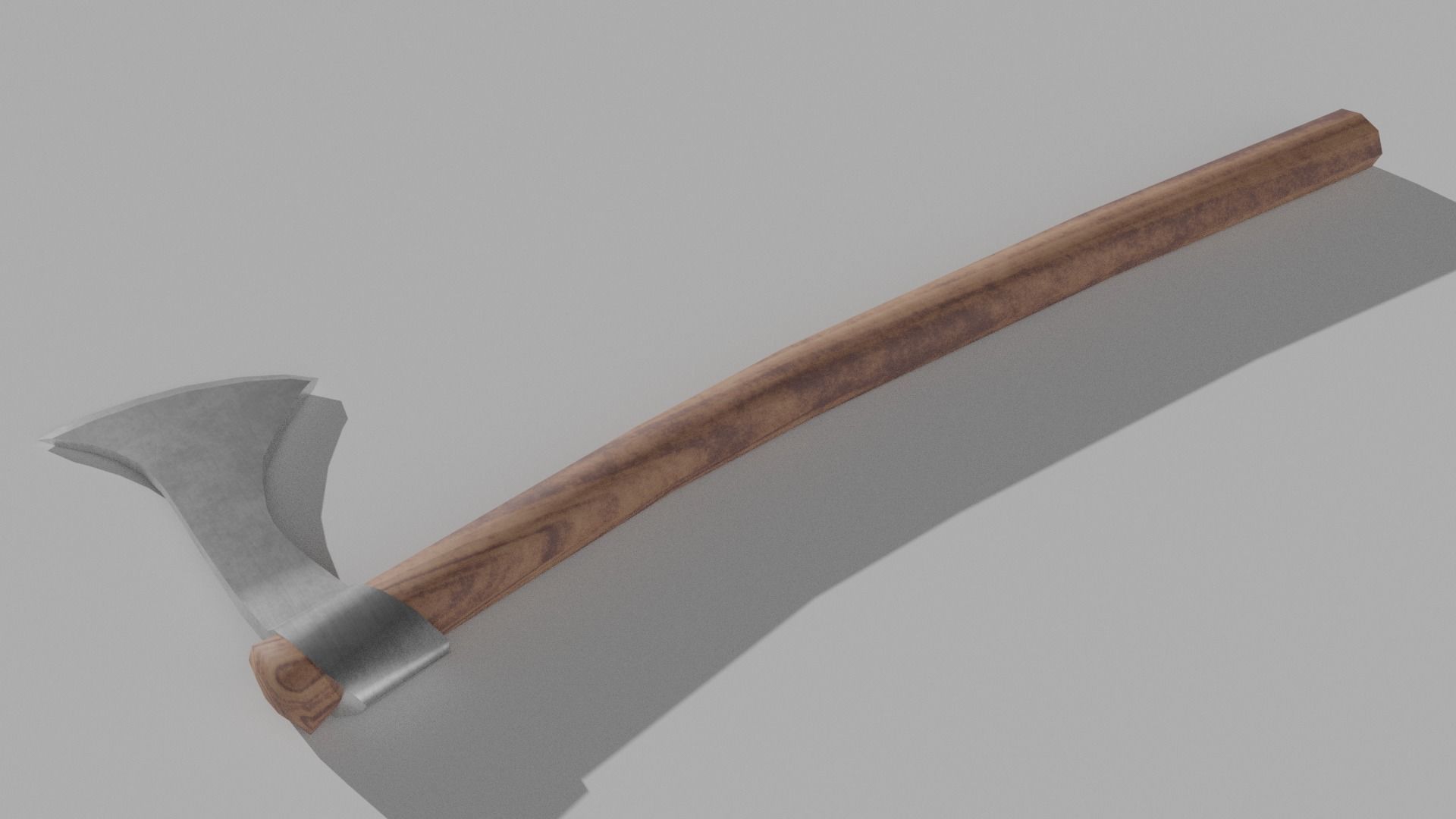 Francisca axe with wooden handle Low-poly 3D model_6