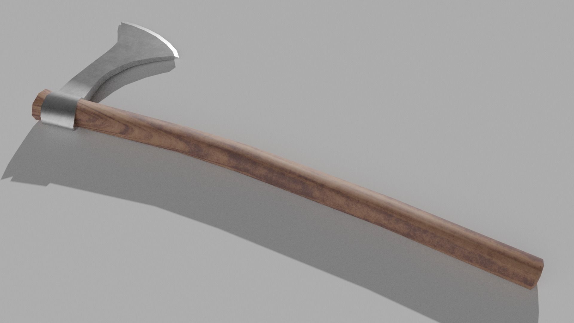 Francisca axe with wooden handle Low-poly 3D model_7