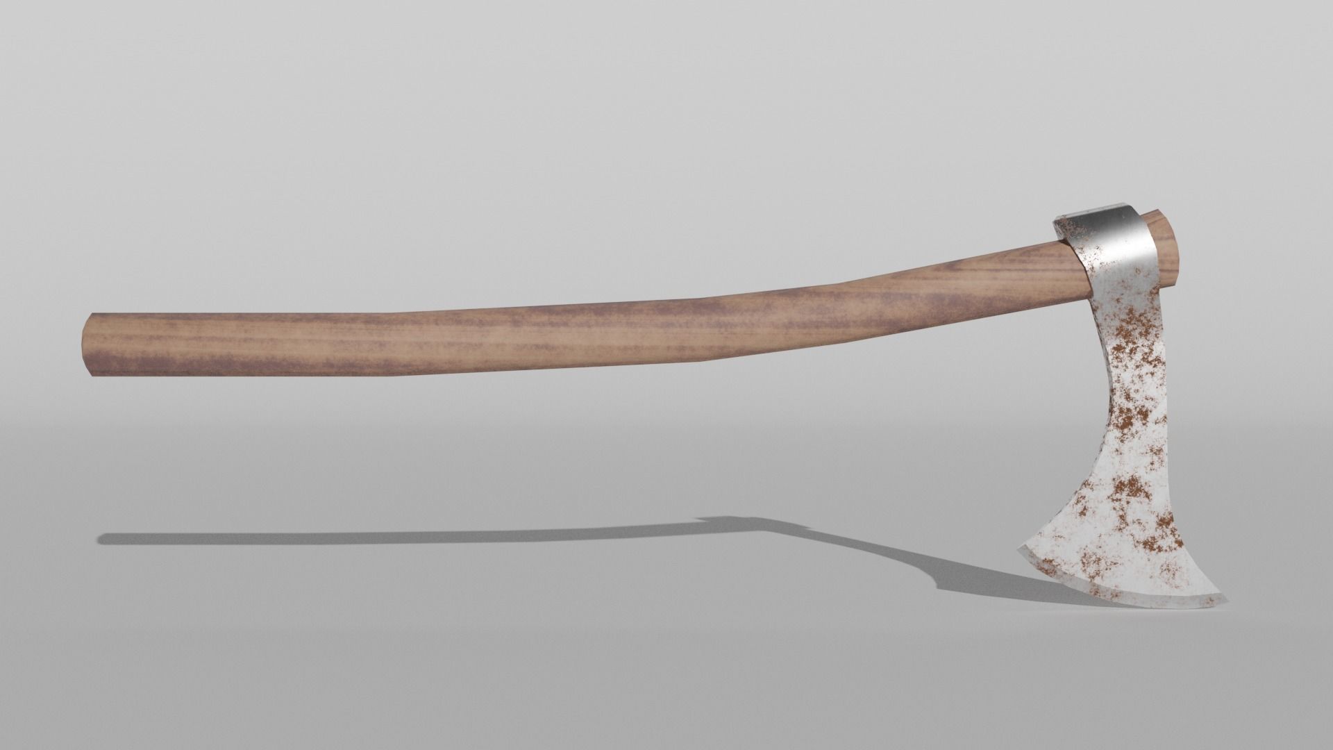 Francisca axe with wooden handle Low-poly 3D model_3