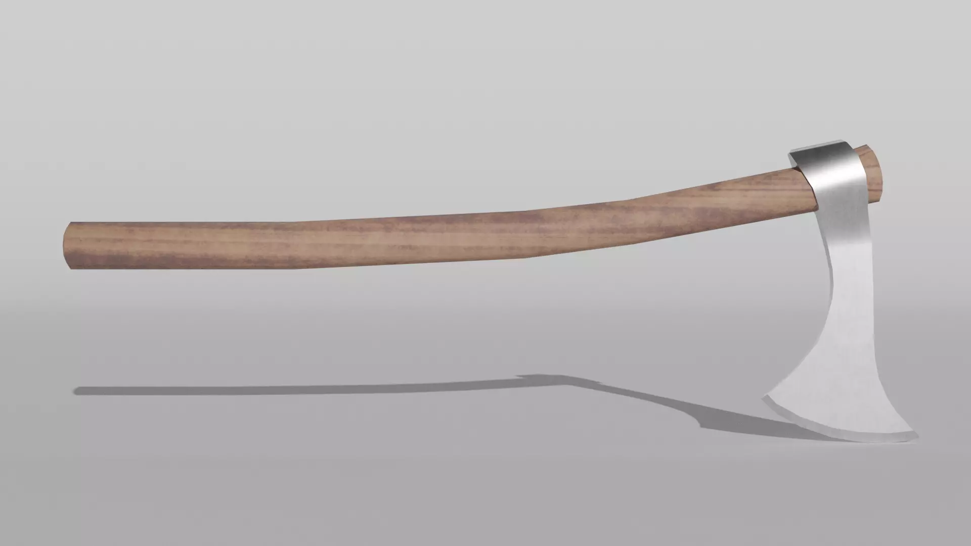 Francisca axe with wooden handle Low-poly 3D model_0